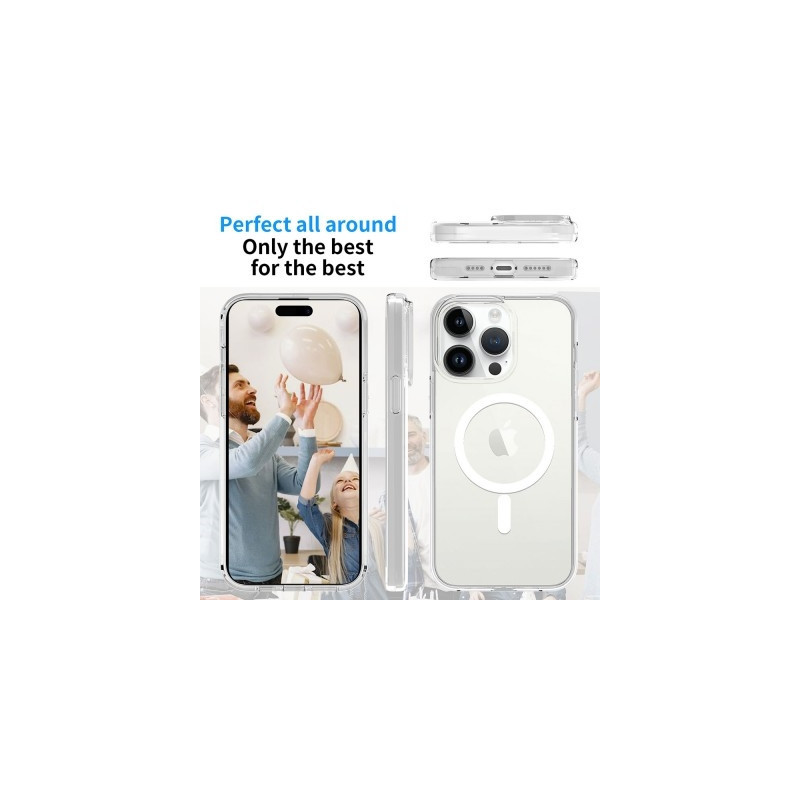 Ultimake Shockproof Transparent Magsafe Cover Case for iPhone 15 Pro Max (Transparent)
