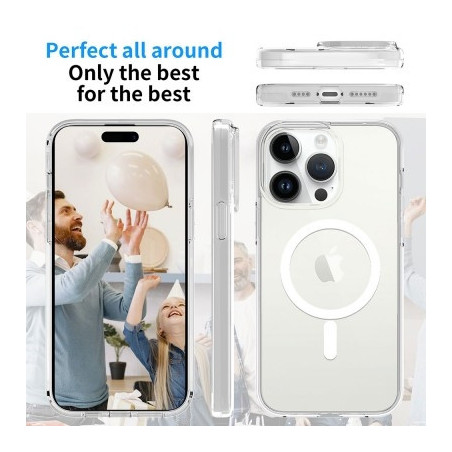 Ultimake Shockproof Transparent Magsafe Cover Case for iPhone 15 Pro Max (Transparent)