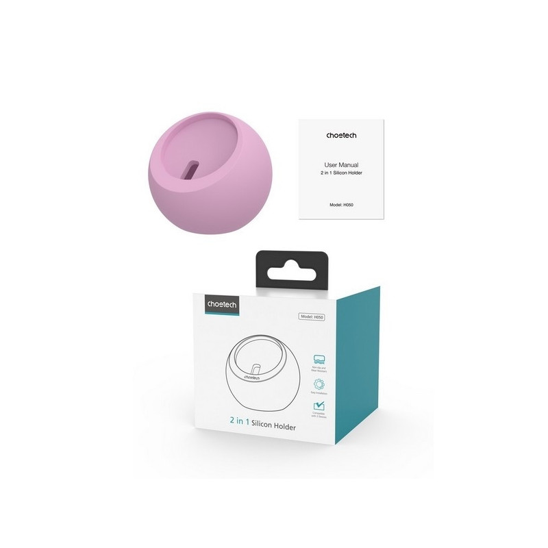 CHOETECH H050-PK Magnetic Holder for iPhone 12/13/14 /15 Series and iWatch (Pink)