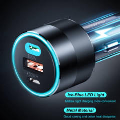 CHOETECH TC0011 130W 3 Ports (Dual USB-C Port PD3.0 + USB-A Port) Fast Car Charger