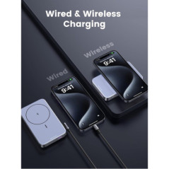 UGREEN 15086 10000mAh Magnetic Wireless Power Bank (Sapce Gray)