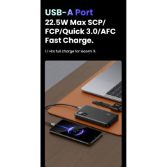 UGREEN 25742 10000mAh Two-way Fast Charging Power Bank Black