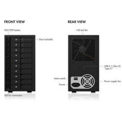 ICY BOX IB-3810-C31 SINGLE enclosure for 10x HDD with USB 3.1 (Gen 2) Type-C or Type-A interface
