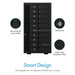 ICY BOX IB-3810-C31 SINGLE enclosure for 10x HDD with USB 3.1 (Gen 2) Type-C or Type-A interface