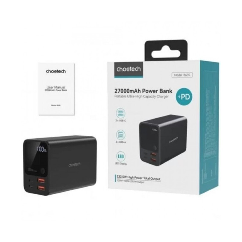 CHOETECH B635 Dual PD 100W 27000 mAh Power Bank