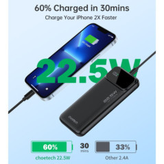 CHOETECH B728 10000mAh Power Bank PD22.5W with Digital Display