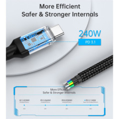 CHOETECH XCC-1040 USB-C M to M 240W Super Fast Speed Gen3 Cable 1.2M