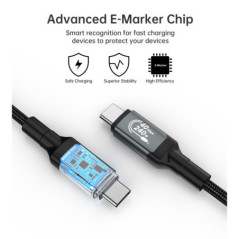 CHOETECH XCC-1040 USB-C M to M 240W Super Fast Speed Gen3 Cable 1.2M