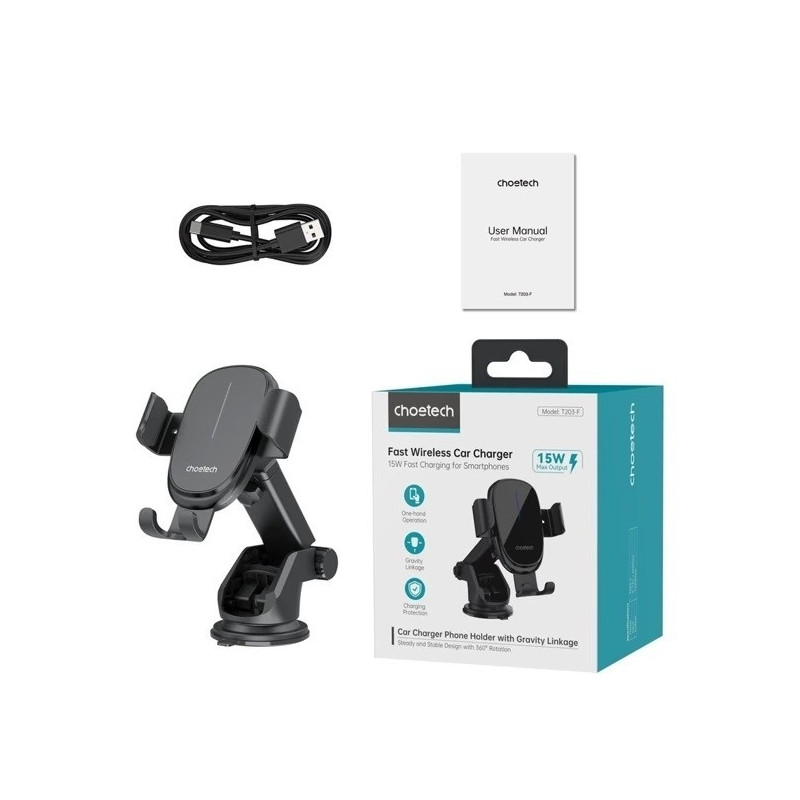 CHOETECH T203-F 15W Gravity Car Charger Holder