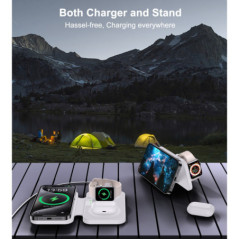 CHOETECH T616-F-WH 3in1 Magnetic Foldable Wireless Charger White