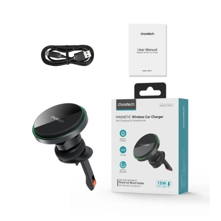 CHOETECH T205-F 15W Magnetic Car Charger Holder with LED Light (PC housing)