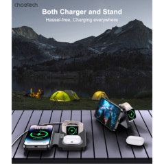 CHOETECH T616-F-BK 3in1 Magnetic Foldable Wireless Charger Black