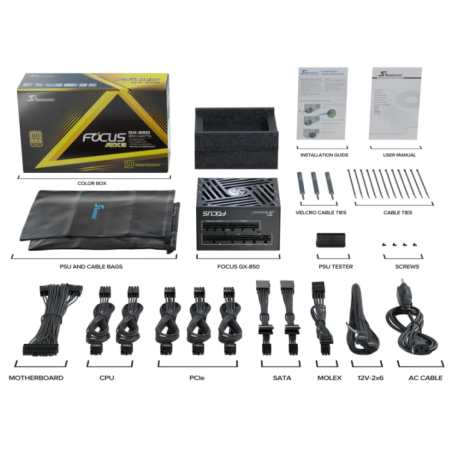 Seasonic 850W Focus GX-850 V4 Fully-Modular 80 PLUS Gold ATX3.1/PCIe 5.1 PSU SRP-FGX851-A5A32SF