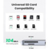 UGREEN 60560 USB-C Hub for MacBook Aluminum Type-C Adapter with 3 USB 3.0 100W