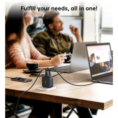 CHOETECH PD6055 GAN USB-C + USB-A 70w Travel Charger (US/EU/UK/AU)