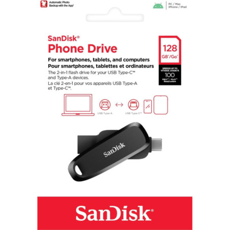 SanDisk 128GB Phone Dual Drive USB3.2 Type C+A Nasturium Orange (SDDDC6-128G-G46NO)