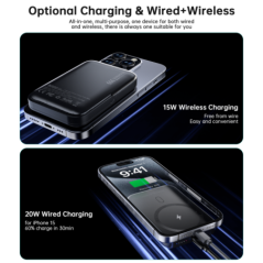 CHOETECH B743-BK 10000mAh PD20W Magnetic Power Bank with Holder Black