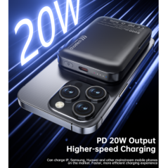CHOETECH B743-BK 10000mAh PD20W Magnetic Power Bank with Holder Black