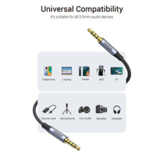 UGREEN 20785 3.5mm Braided 4-Pole Audio Cable Male to Male 3m