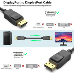 BENFEI DisplayPort to DisplayPort  8K @ 60Hz Cable 1.8m