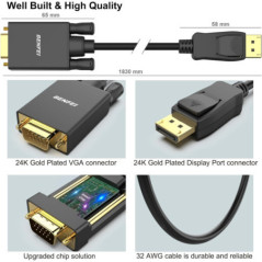BENFEI DisplayPort to VGA Cable 1.8M