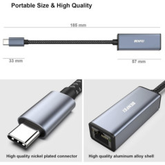 BENFEI USB-C to Ethernet Adapter (Thunderbolt 3 to RJ45)