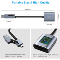BENFEI USB Type-C/Type-A to SD TF Card Reader