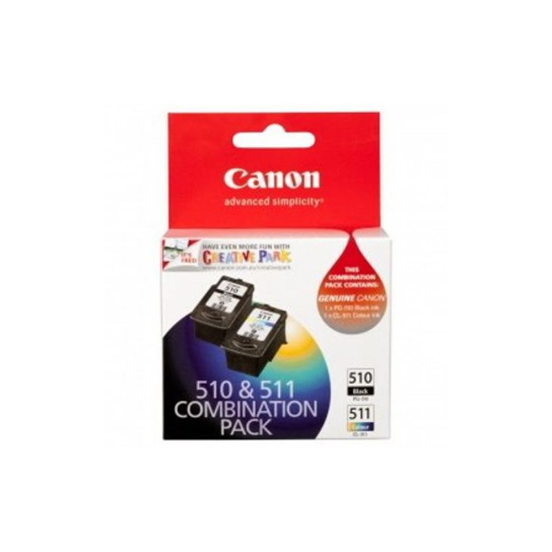 PG510CL511CP 1X PG510 BLACK INK AND 1XCL511 COLOUR INK CARTRIDGE