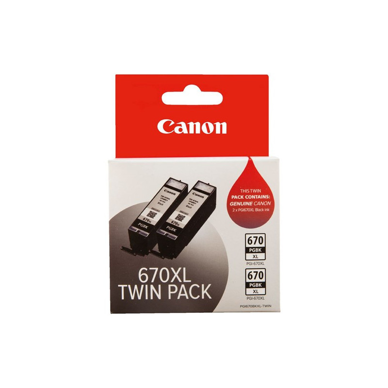 CANON PGI670XLBK BLACK EXTRA LARGE INK TANK TWIN PACK