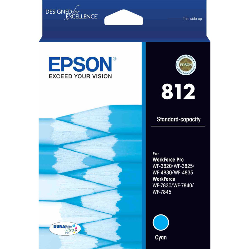 812 STD CAP DURABRITE ULTRA CYAN INK SUITS WF-3820 WF-3825 4830 4835 7830 7840 7845