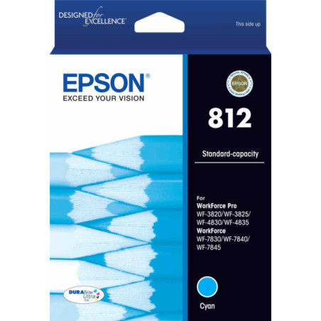 812 STD CAP DURABRITE ULTRA CYAN INK SUITS WF-3820 WF-3825 4830 4835 7830 7840 7845