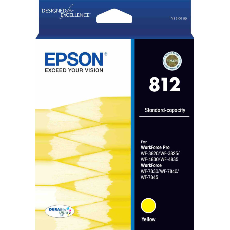 812 STD CAP DURABRITE ULTRA YELLOW INK SUITS WF-3820 3825 4830 4835 7830 7840 7845