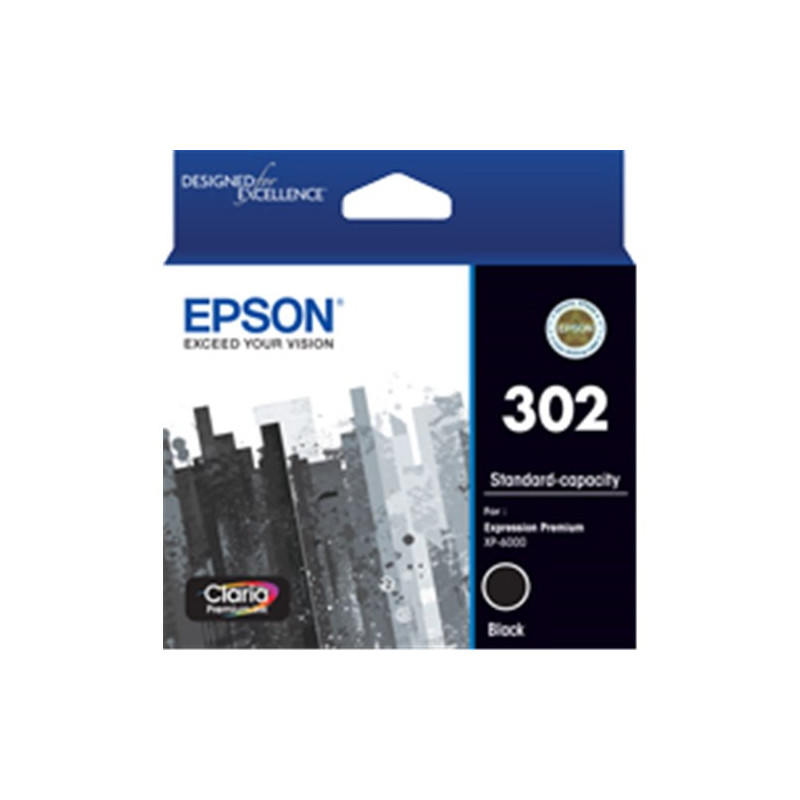 EPSON 302 PIGMENT BLACK INK CLARIA PREMIUM FOR EXPRESSION PREMIUM XP-6000