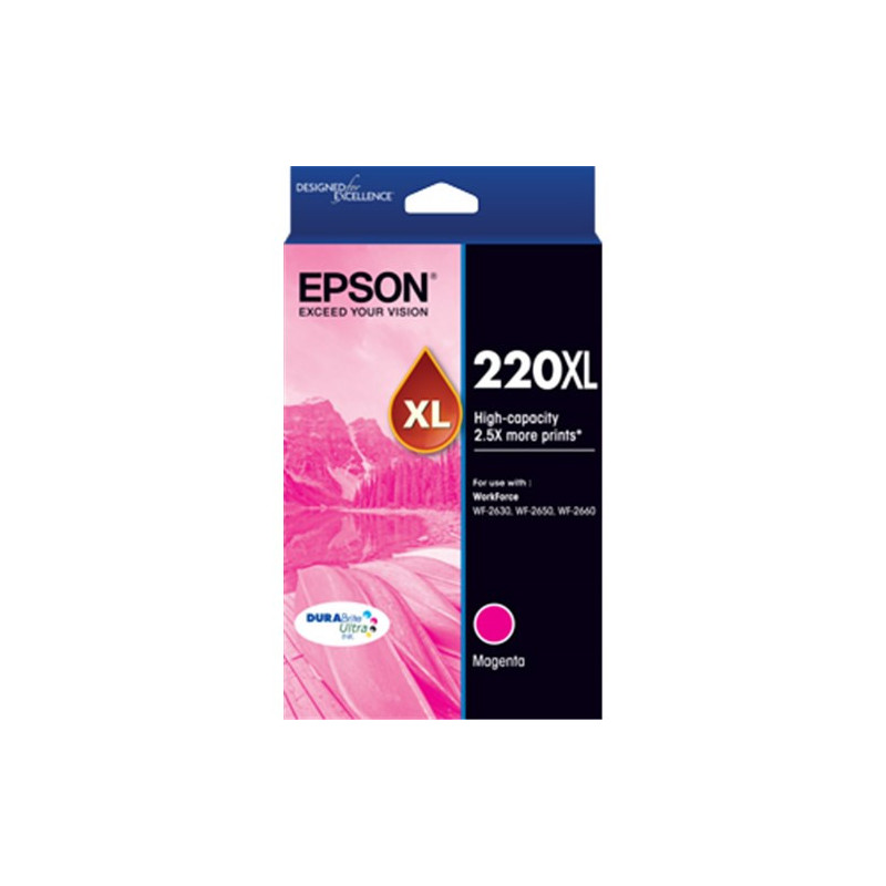 EPSON 220XL HIGH CAP DURABRITE ULTRA MAGENTA INK WF-2630 WF-2650 WF-2660