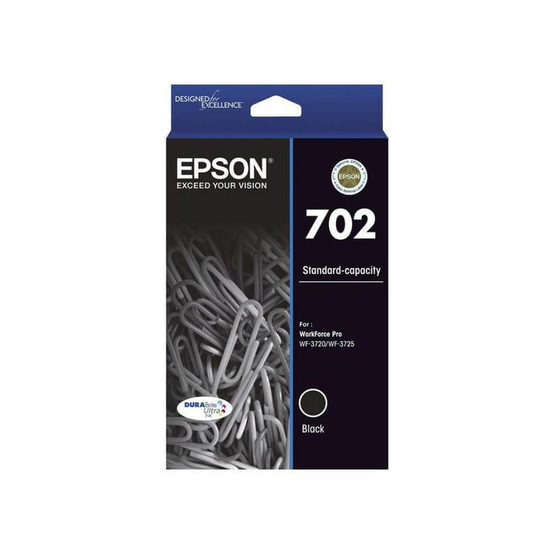 EPSON 702 BLACK INK DURABRITE WF-3720 WF-3725