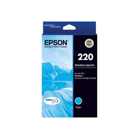 EPSON 220 STD CAP DURABRITE ULTRA CYAN INK WF-2630 WF-2650