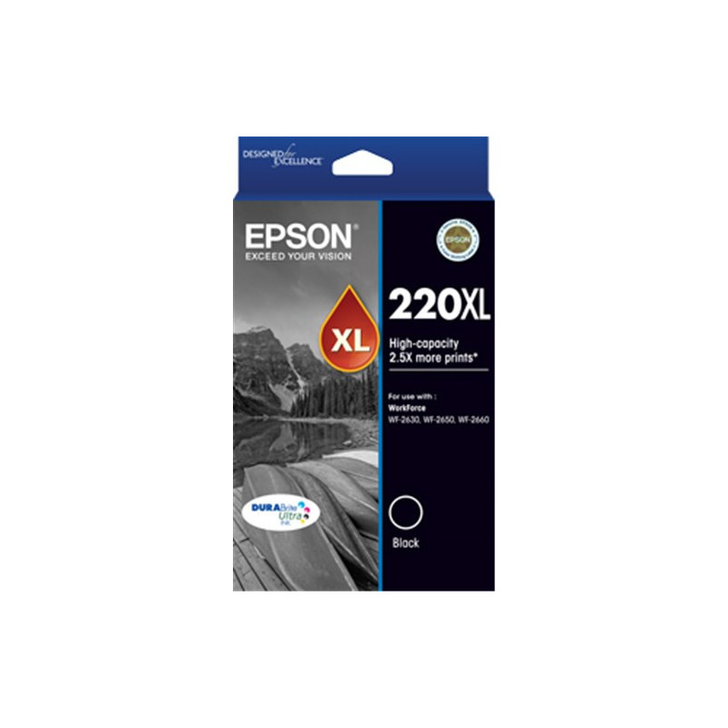 EPSON 220XL HIGH CAP DURABRITE ULTRA BLACK INK WF-2630 WF-2650 WF-2660
