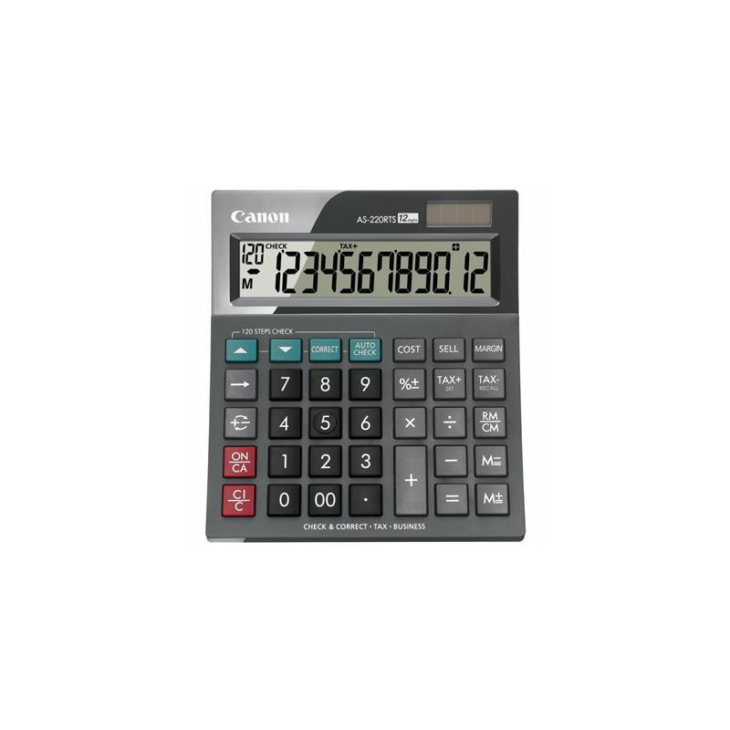 CANON AS-220RTS 12 DIGIT DESKTOP CALC ARC MODERN DESIGN BODY 120 STEP CALC