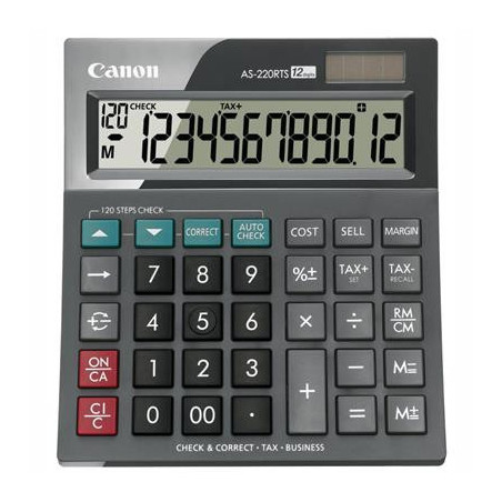 CANON AS-220RTS 12 DIGIT DESKTOP CALC ARC MODERN DESIGN BODY 120 STEP CALC