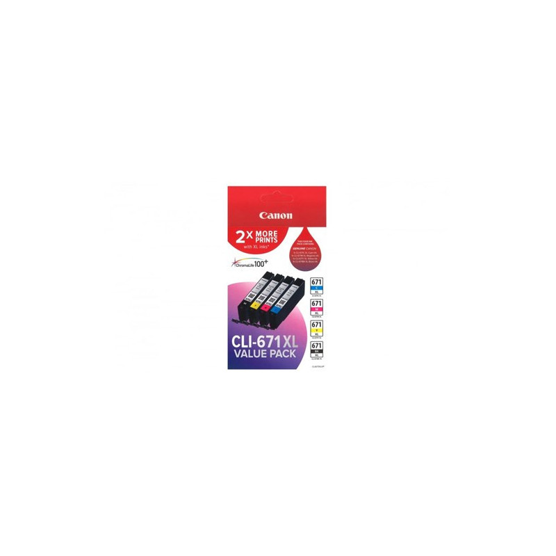 CANON CLI671XL VALUE PACK 1 X CLI671XL BK/C/M/Y
