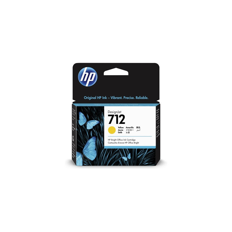 HP 712 29ML YELLOW DESIGNJET INK CARTRIDGE FOR T230/T250/T650/STUDIO