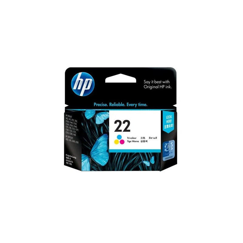 HP 22 TRI-COLOUR INK 165 PAGE YIELD FOR D23XX D24XX 3930 & 3940