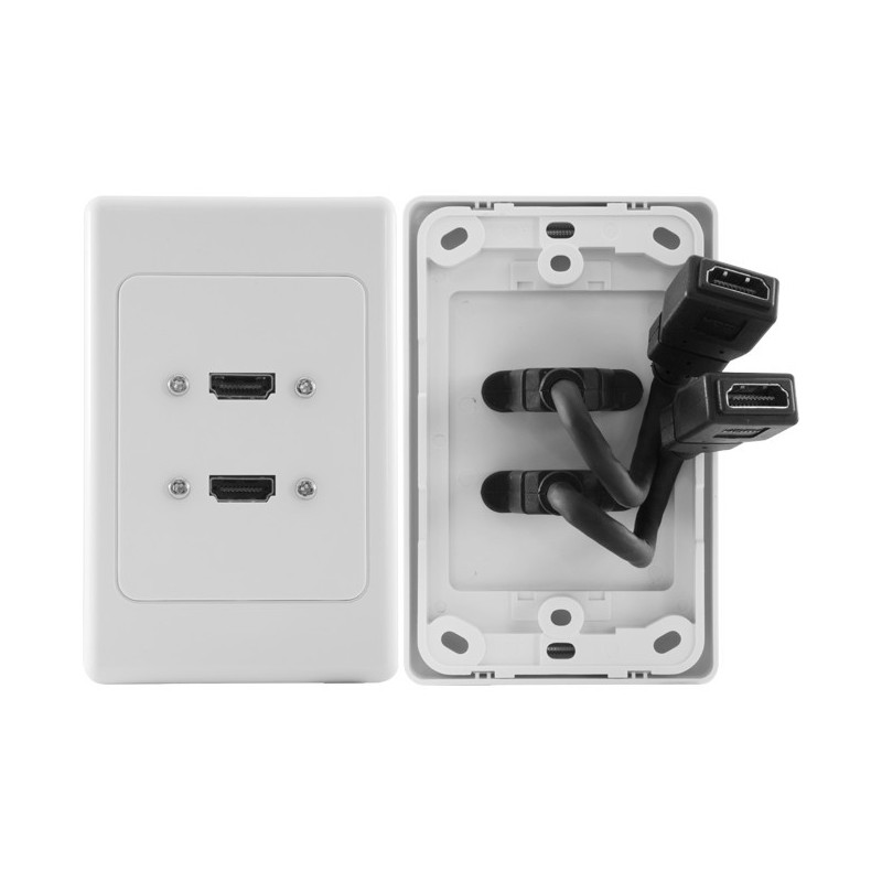HDMI DUAL WALL PLATE WITH FLEXIBLE REAR SOCKET