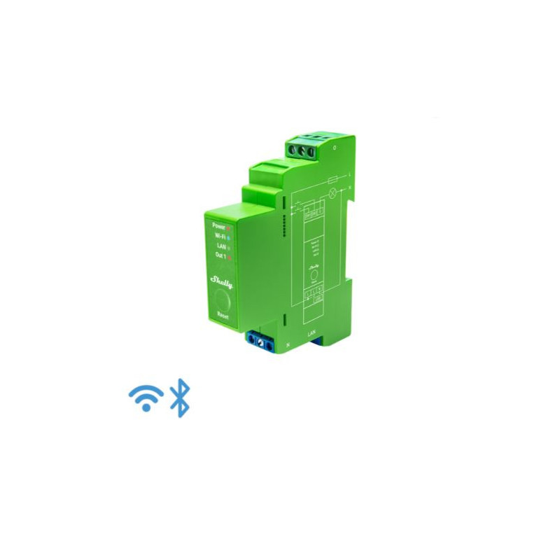 1 CIRCUIT DIN RAIL DIMMER WI-FI RELAY SWITCH WITH POWER METERING