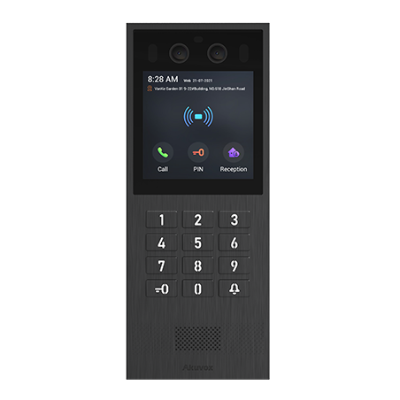 VANDAL RESISTANT SIP VIDEO DOORPHONE WITH PRESS BUTTON KEYPAD