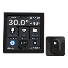 SHELLY WALL DISPLAY BLACK WITH SMART HUMIDITY AND TEMPERATURE SENSOR