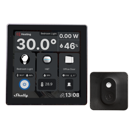 SHELLY WALL DISPLAY BLACK WITH SMART HUMIDITY AND TEMPERATURE SENSOR