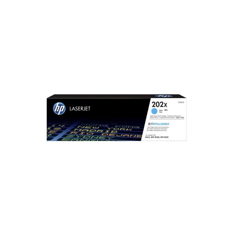 HP 202X CYAN LASERJET TONER 2.5K FOR M254DW M254NW M280NW M281FDN M281FDW