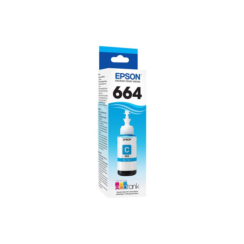 EPSON ECOTANK T664 CYAN INK BOTTLE