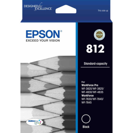 812 STD CAP DURABRITE ULTRA BLACK INK SUITS WF-3820 3825 4830 4835 7830 7840 7845